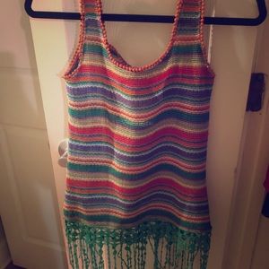 Colorful top with fringe